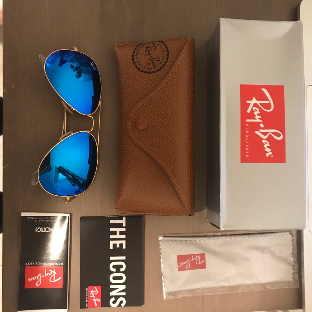Ray Ban Aviator Sunglasses, Blue